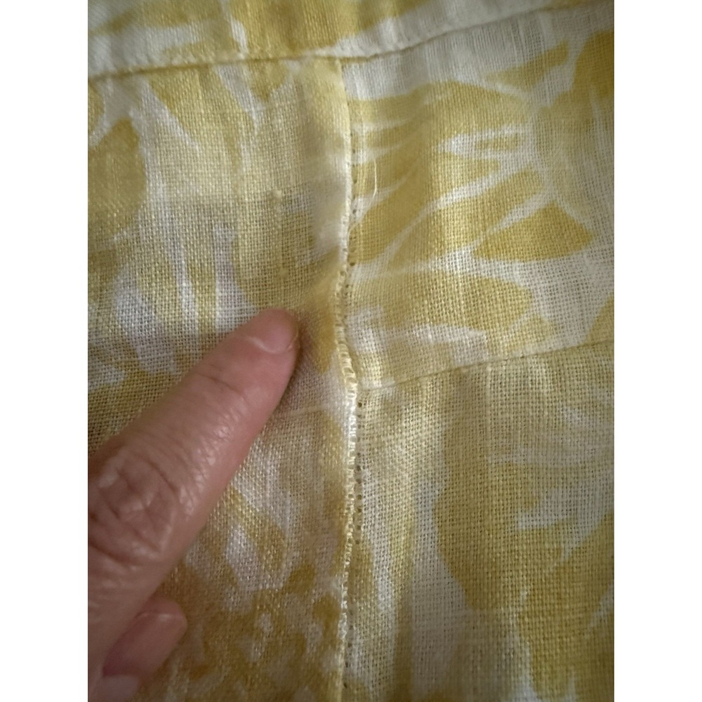 Banana Republic‎ Linen Sundress 8 Yellow Floral Cutout Back Midi Dress - Picture 12 of 13